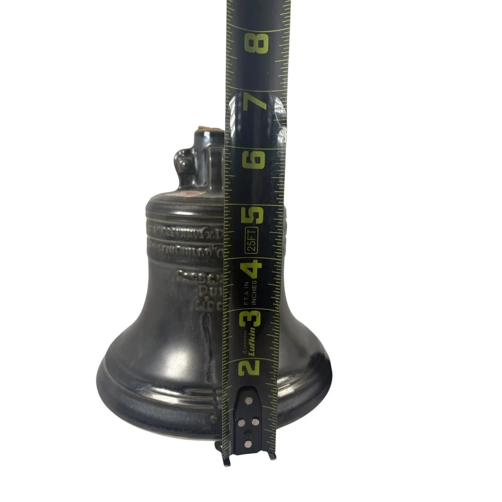 Michter's Whiskey Decanter Liberty Bell Black Ceramic Vintage 4/5 Quart Good